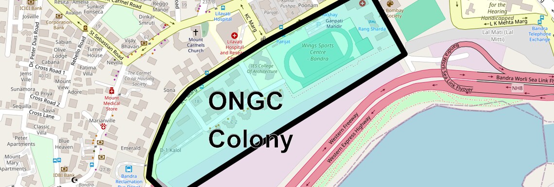 Location Map of Ongc Colony, Mumbai