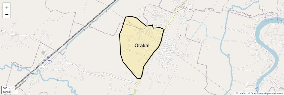 Location Map of Orakal, Bhubaneswar