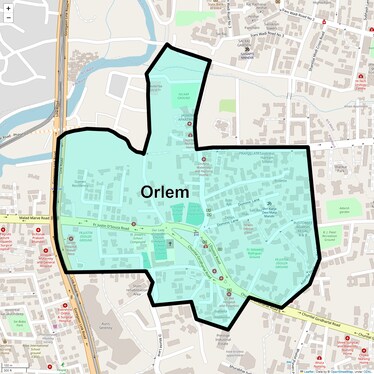 Location Map of Orlem, Mumbai