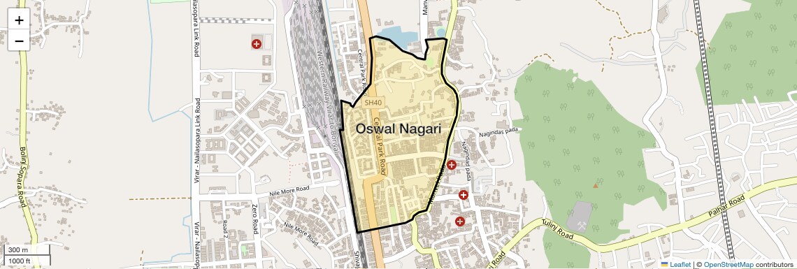 Location Map of Oswal Nagari, Palghar