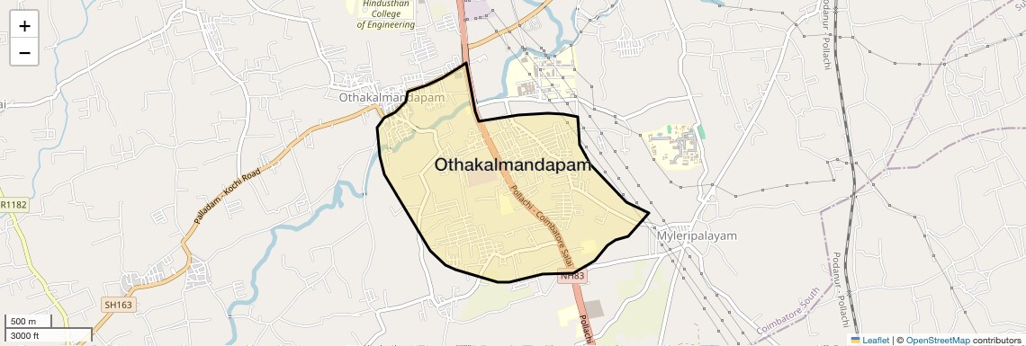 Location Map of Othakalmandapam, Coimbatore