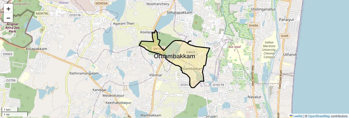 Location Map of Ottiambakkam, Chennai