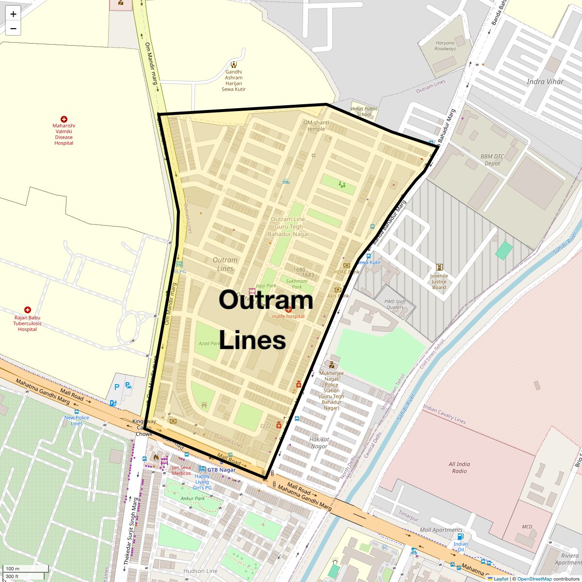 Check Time Travel of Outram Lines, Delhi