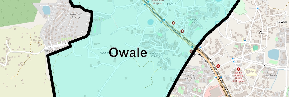 Location Map of Owale, Thane