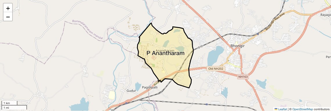 Location Map of P Anantharam, Hyderabad