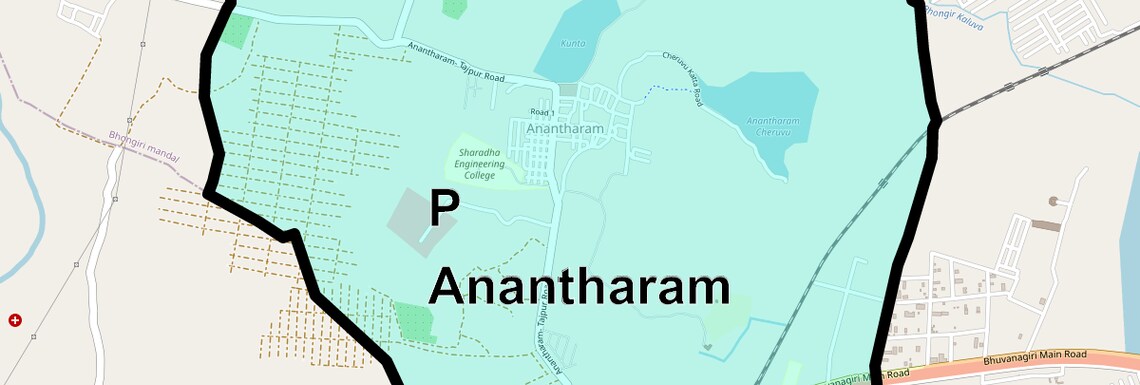 Location Map of P Anantharam, Hyderabad