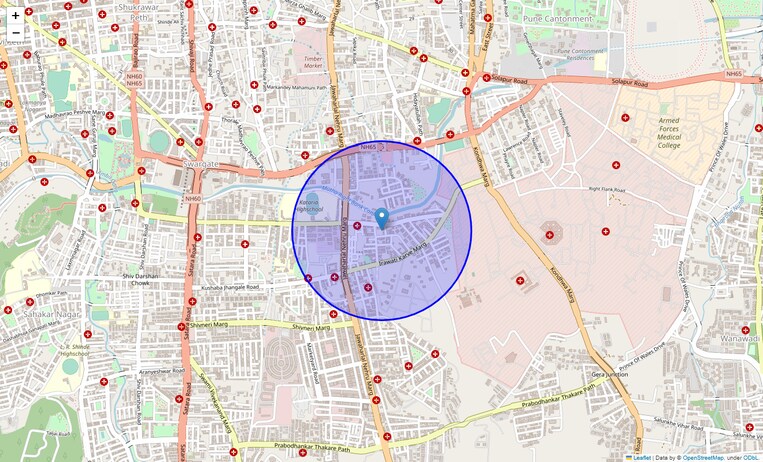 Location Map of P And T Colony