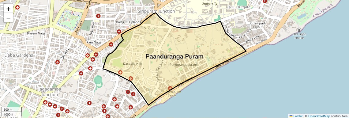 Location Map of Paanduranga Puram, Vizag