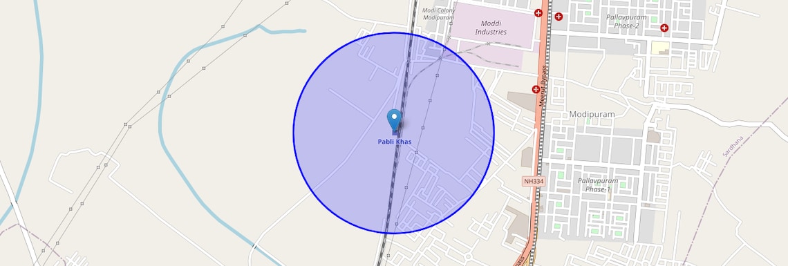 Location Map of Pabli Khas, Meerut