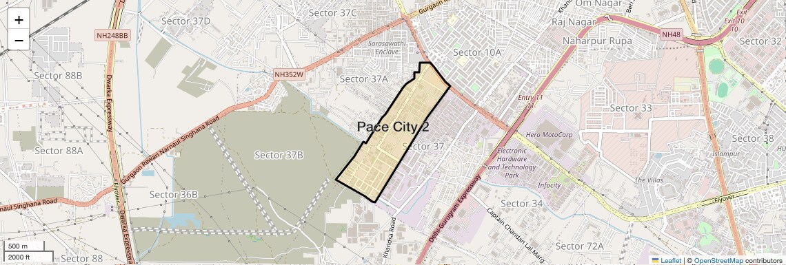 Location Map of Pace City 2, Gurgaon