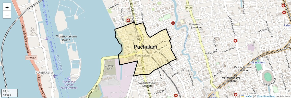 Location Map of Pachalam, Kochi