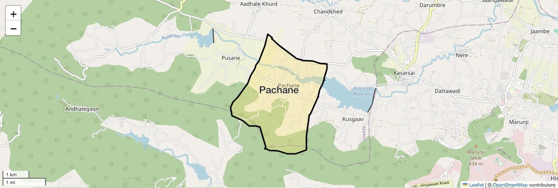 Location Map of Pachane, Pune