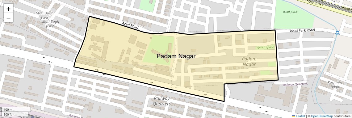 Location Map of Padam Nagar, Delhi
