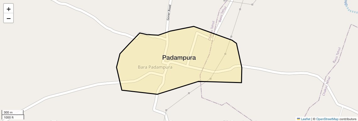 Location Map of Padampura, Jaipur