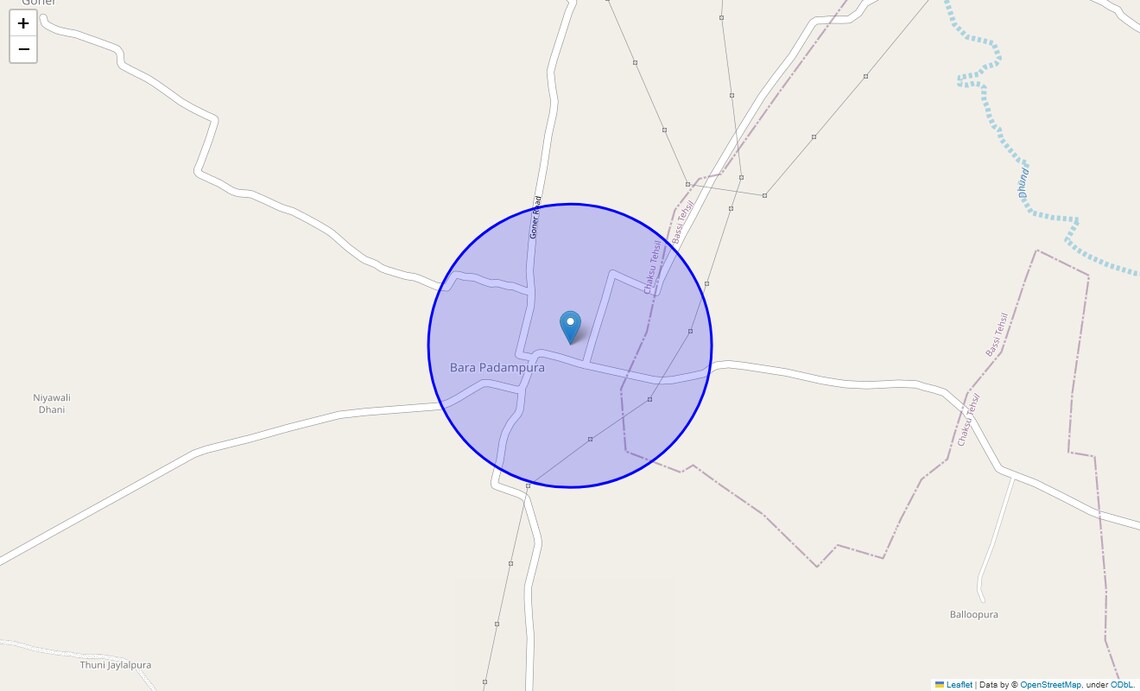 Location Map of Padampura, Jaipur