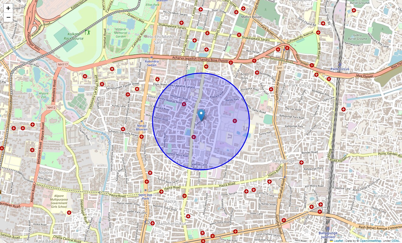 Location Map of Paddapukur Road, Kolkata