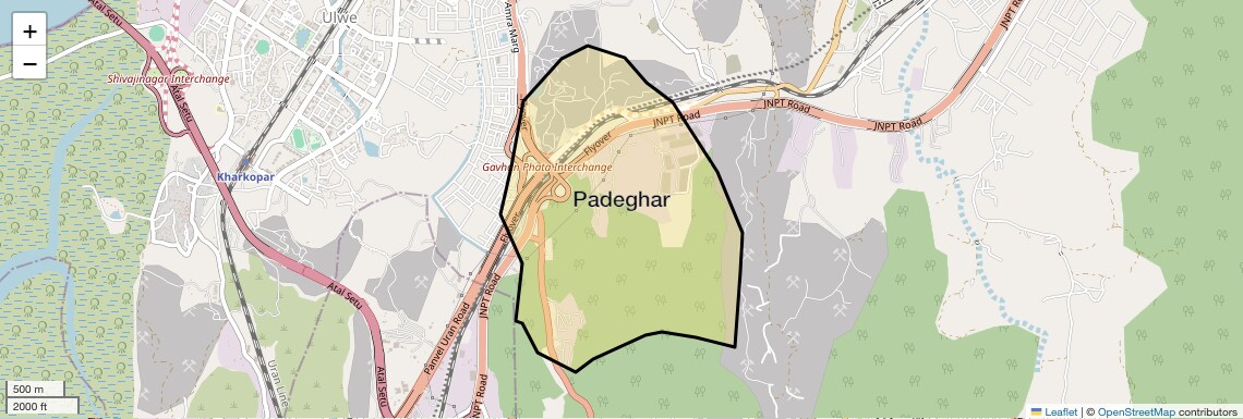 Location Map of Padeghar, Navi Mumbai