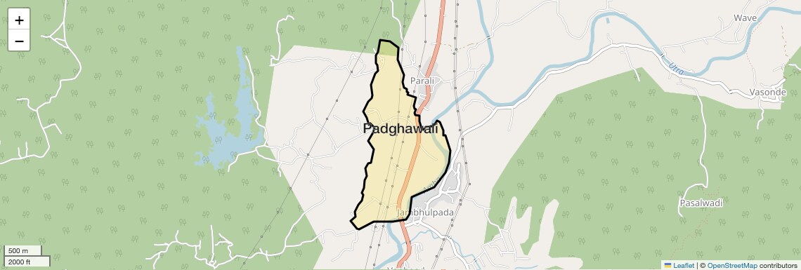 Location Map of Padghawali, Navi Mumbai