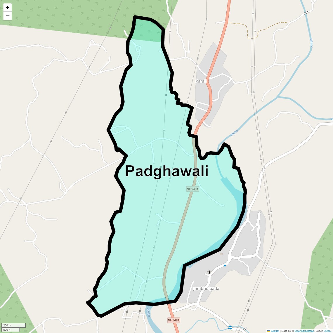 Location Map of Padghawali, Navi Mumbai