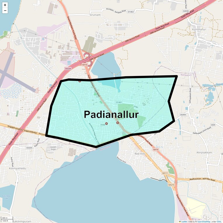 Location Map of Padianallur