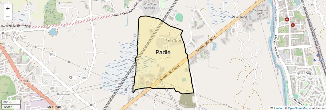 Location Map of Padle, Thane
