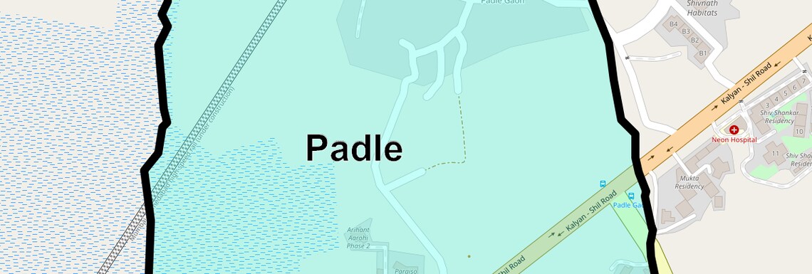 Location Map of Padle, Thane