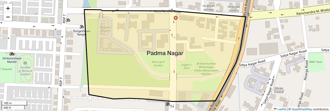 Location Map of Padma Nagar, Mumbai