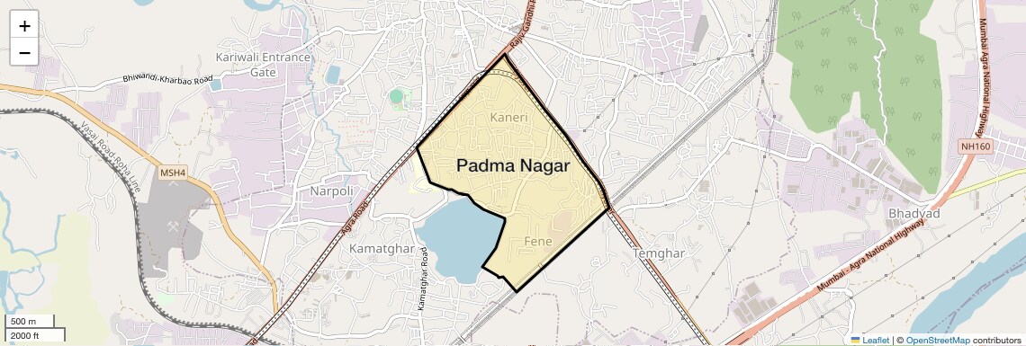 Location Map of Padma Nagar, Thane