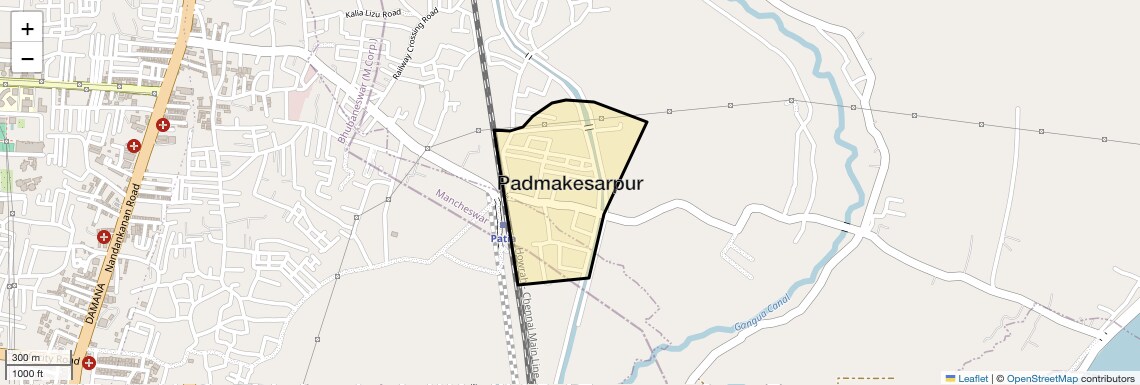 Location Map of Padmakesarpur, Bhubaneswar