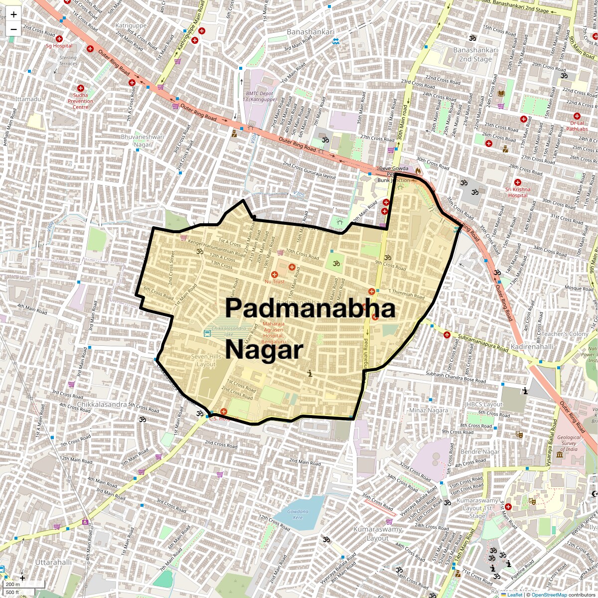 Check Time Travel of Padmanabha Nagar, Bangalore