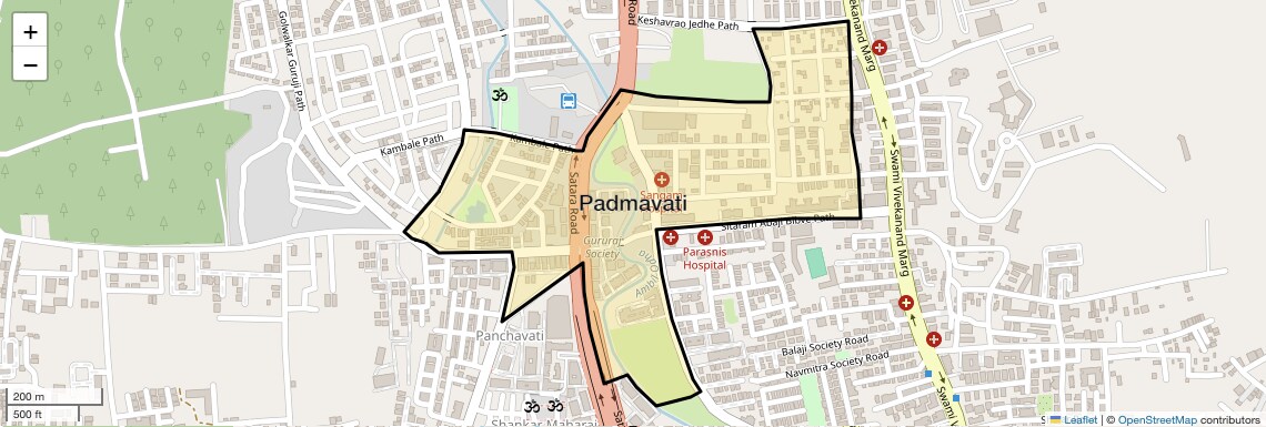 Location Map of Padmavati, Pune