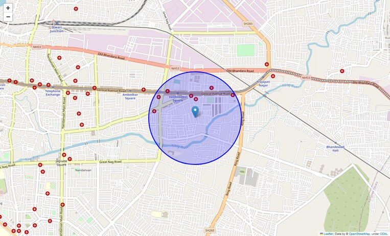 Location Map of Padole Nagar