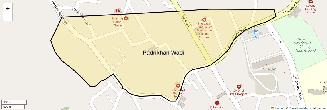 Location Map of Padrikhan Wadi, Palghar