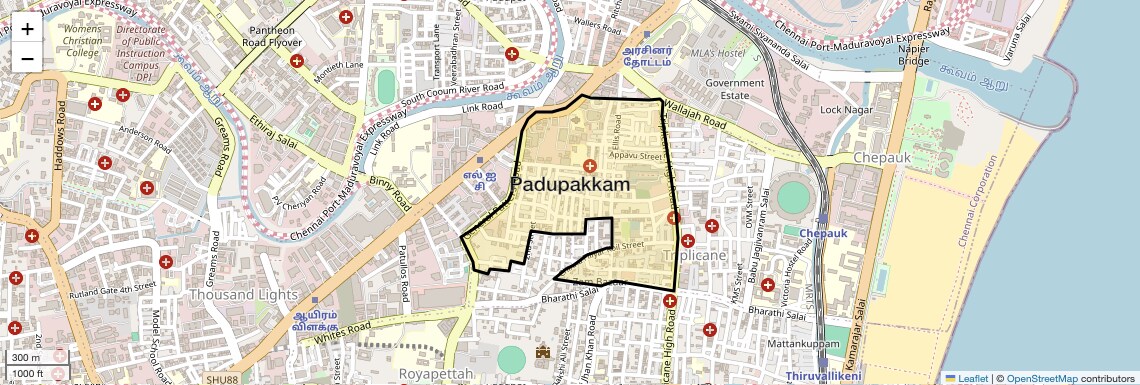 Location Map of Padupakkam, Chennai