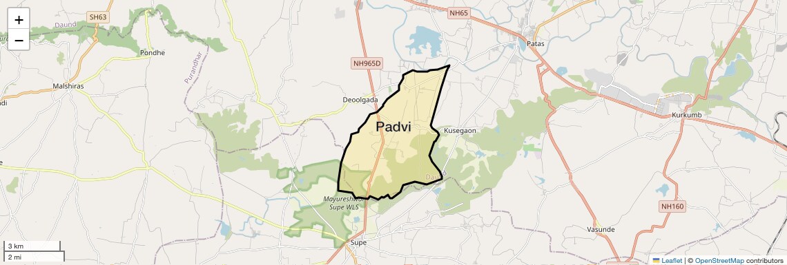 Location Map of Padvi, Pune