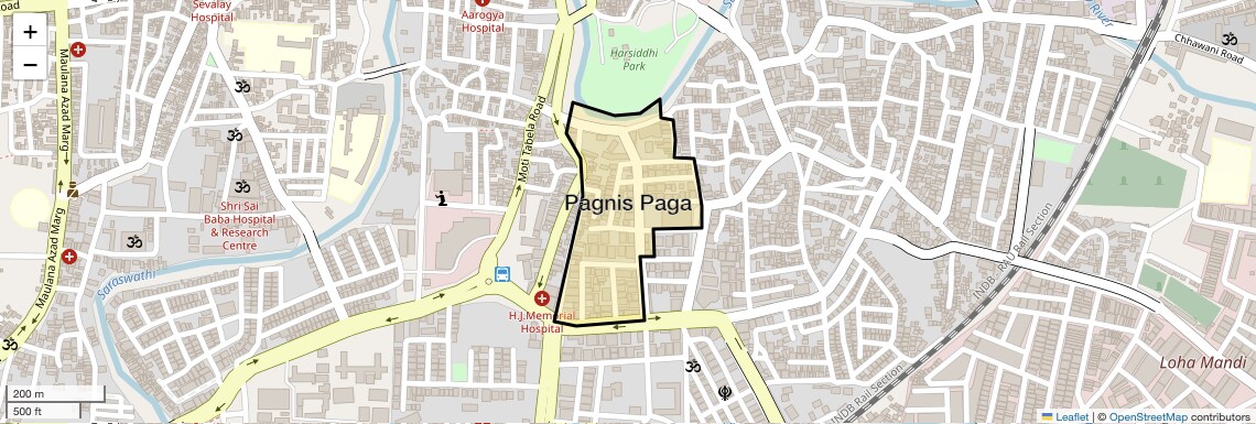 Location Map of Pagnis Paga, Indore