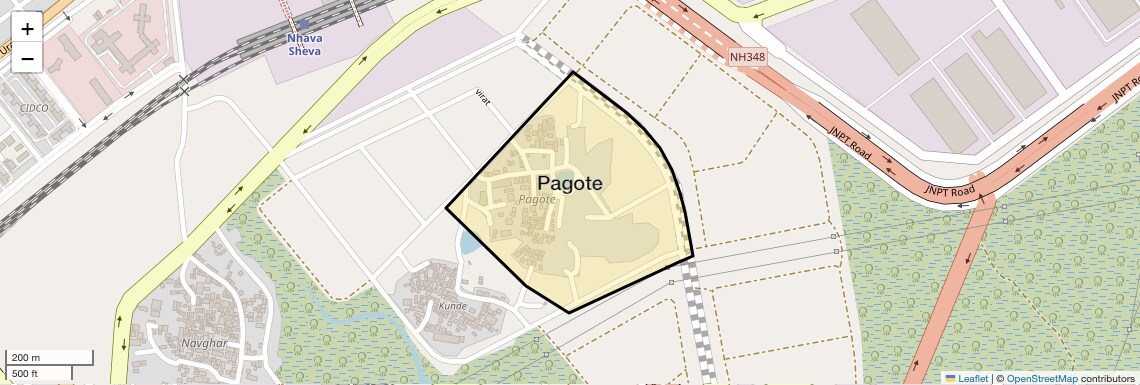 Location Map of Pagote, Navi Mumbai
