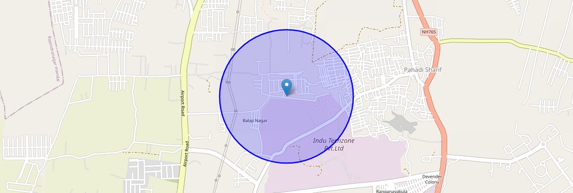 Location Map of Pahadishareef, Hyderabad