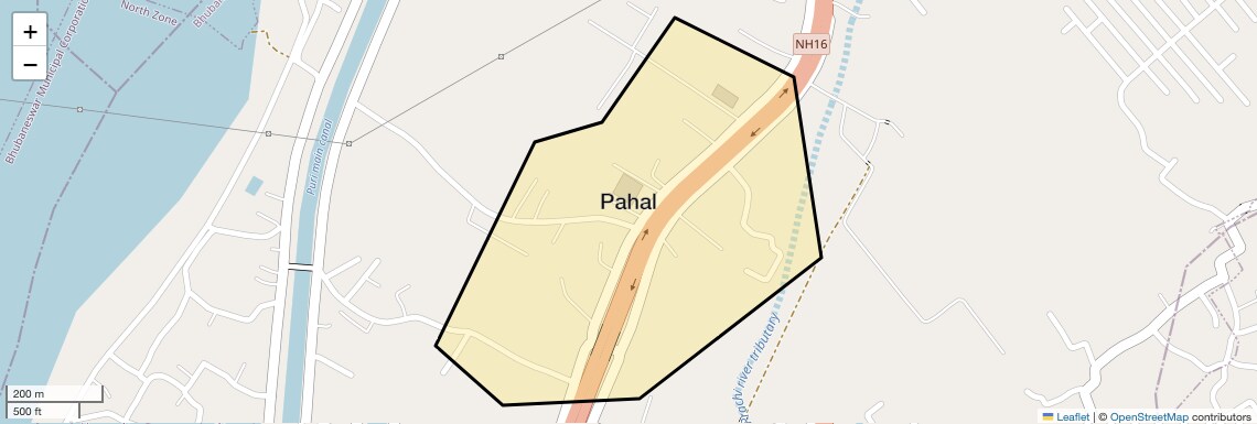 Location Map of Pahal, Bhubaneswar