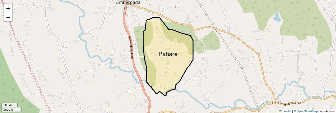 Location Map of Pahare, Thane