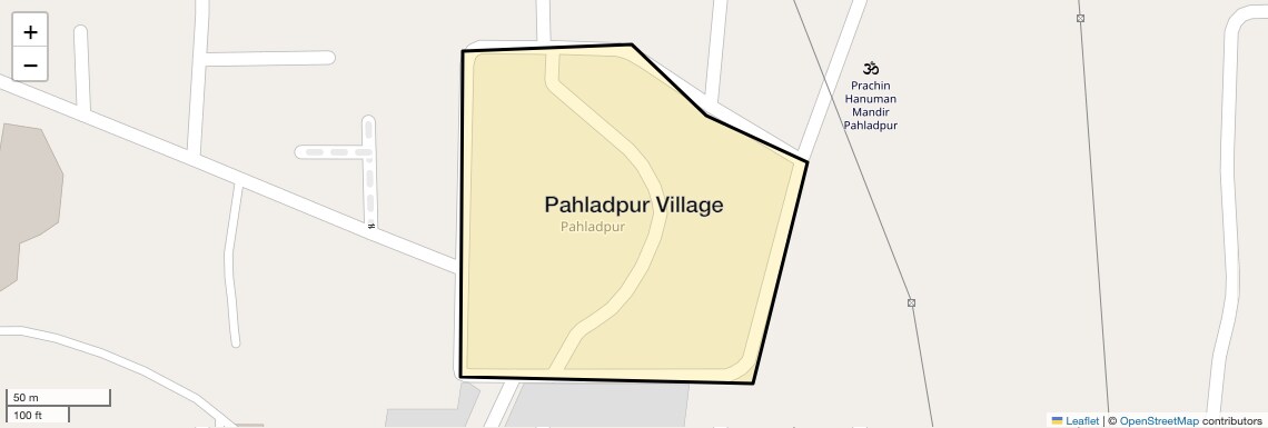 Location Map of Pahladpur Village, Faridabad