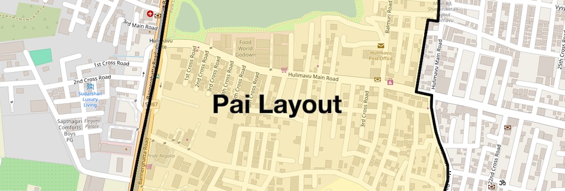 Location Map of Pai Layout, Bangalore