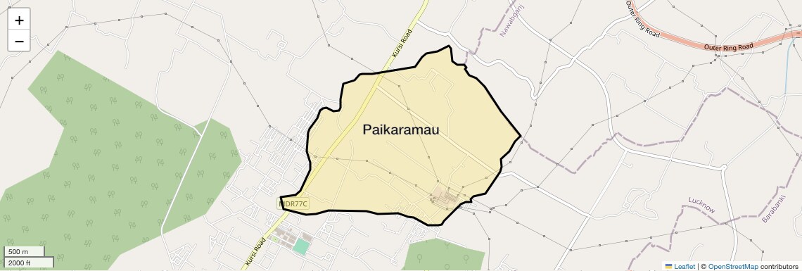 Location Map of Paikaramau, Lucknow