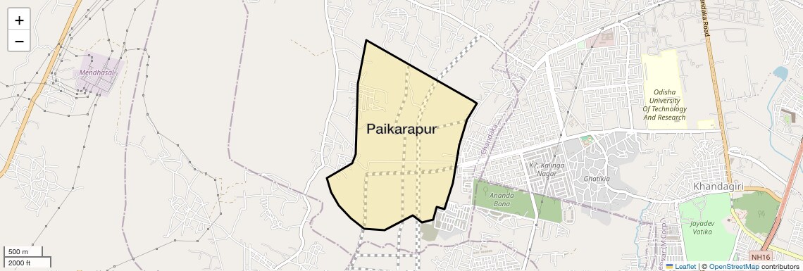 Location Map of Paikarapur, Bhubaneswar