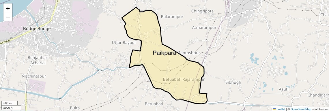 Location Map of Paikpara, Kolkata