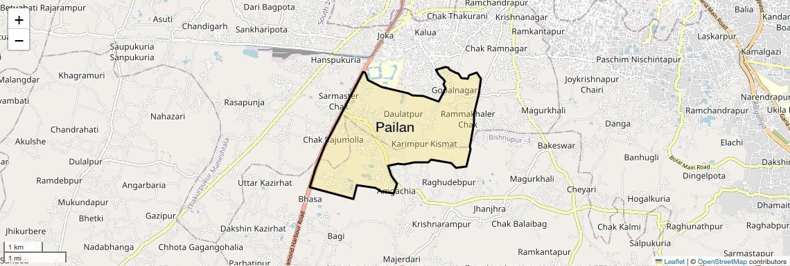 Location Map of Pailan, Kolkata