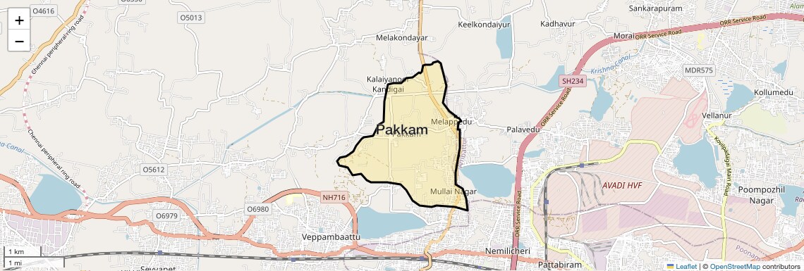 Location Map of Pakkam, Chennai