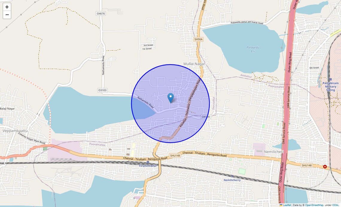 Location Map of Pakkam, Chennai