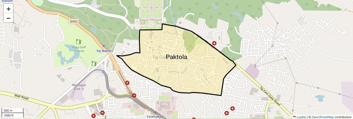 Location Map of Paktola, Agra