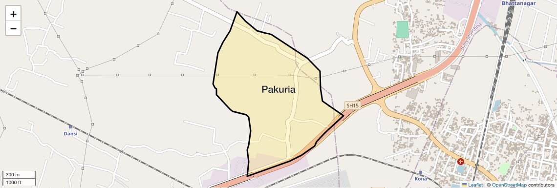 Location Map of Pakuria, Kolkata